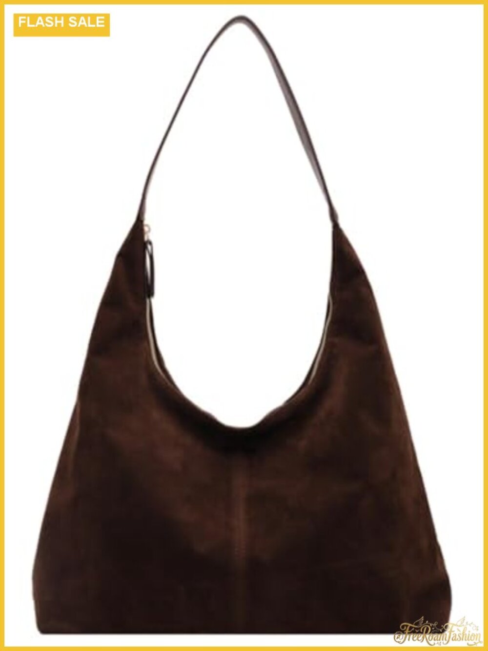 Faux Suede Shoulder Bag Large Tote Handbag Crescent Underarm Purse Work Travel